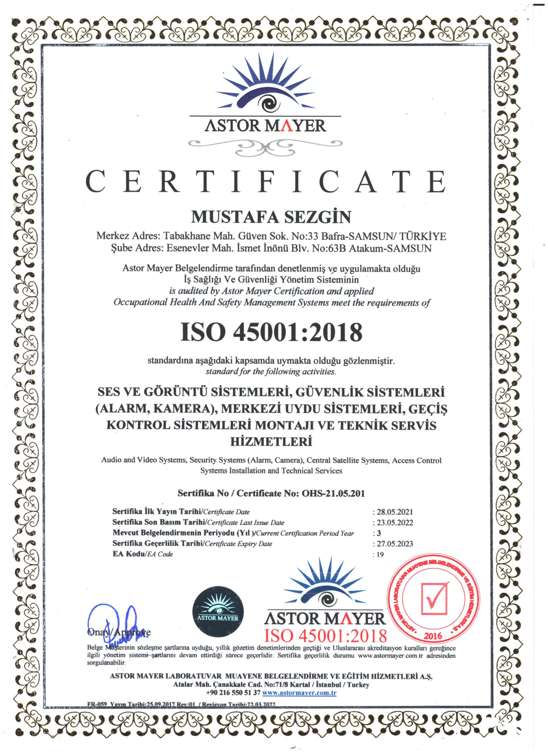 Sezgin Elektronik Sertifika